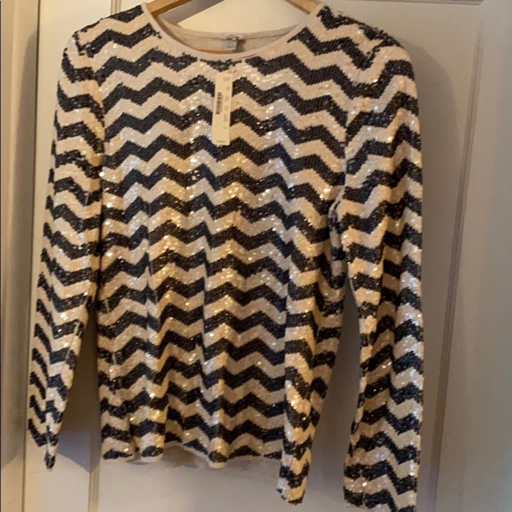 Sequenced JCrew chevron crew neck sweater
